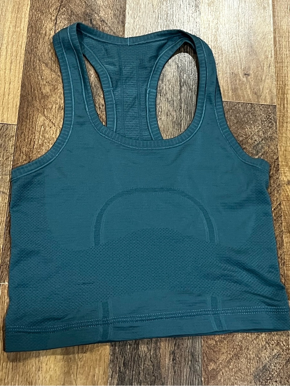 lululemon athletica teal racerback crop top